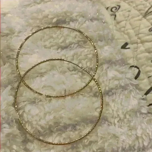 Gold Colored Hoop Earrings - Picture 2 of 3